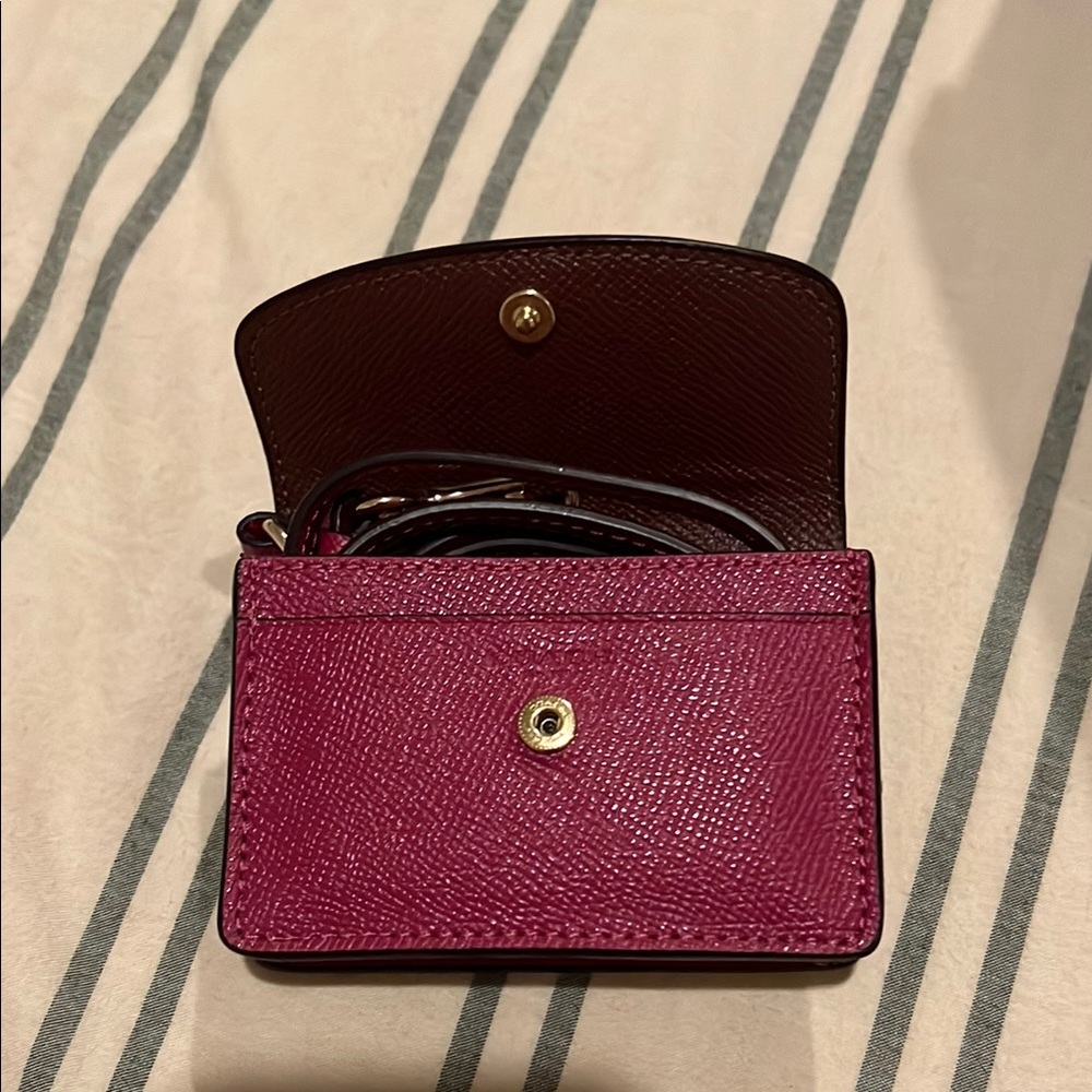 Coach Pink Leather Card Holder